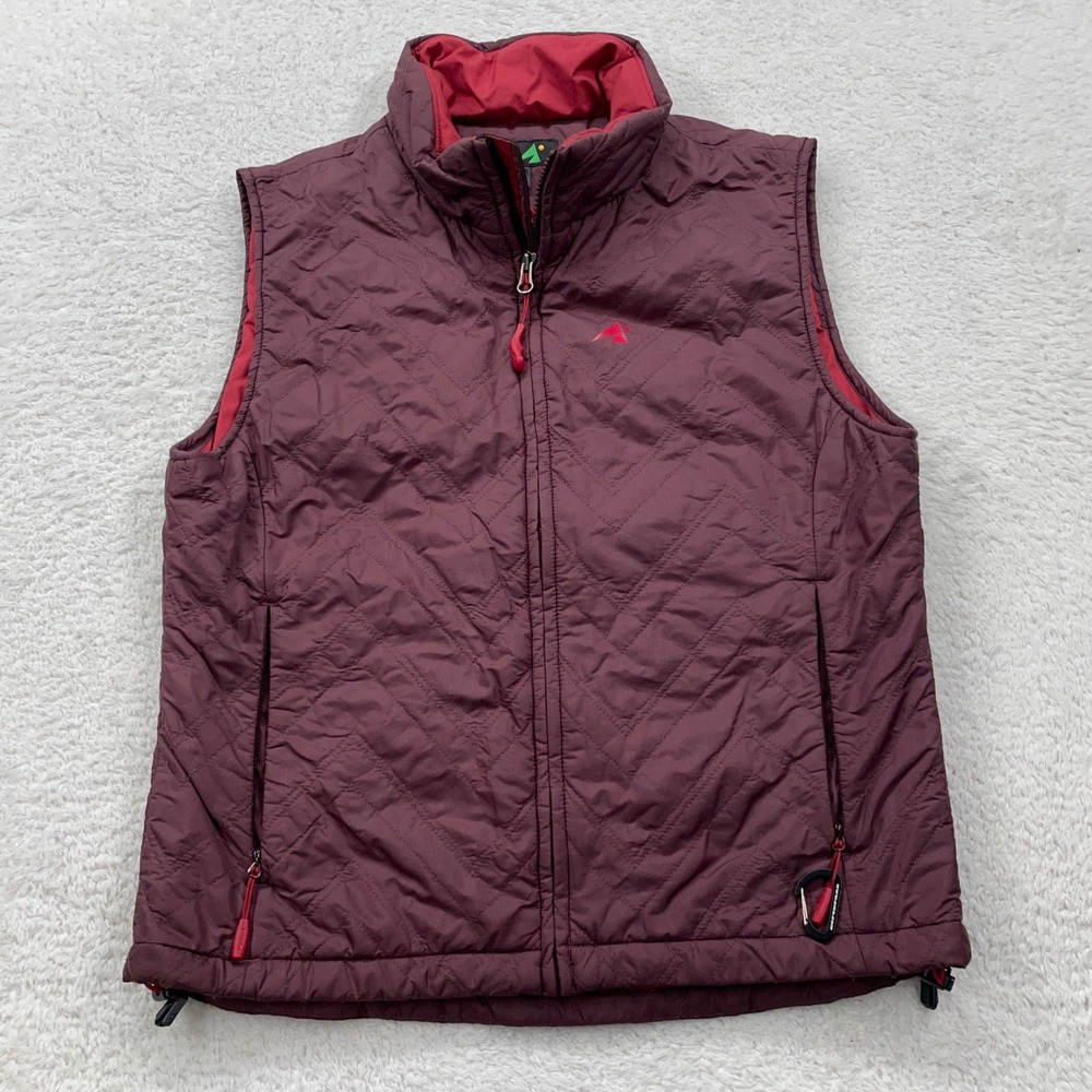 Eastern Mountain Sports Vest Womens S Quiltedโ Puffer Sleeveless Maroon Red